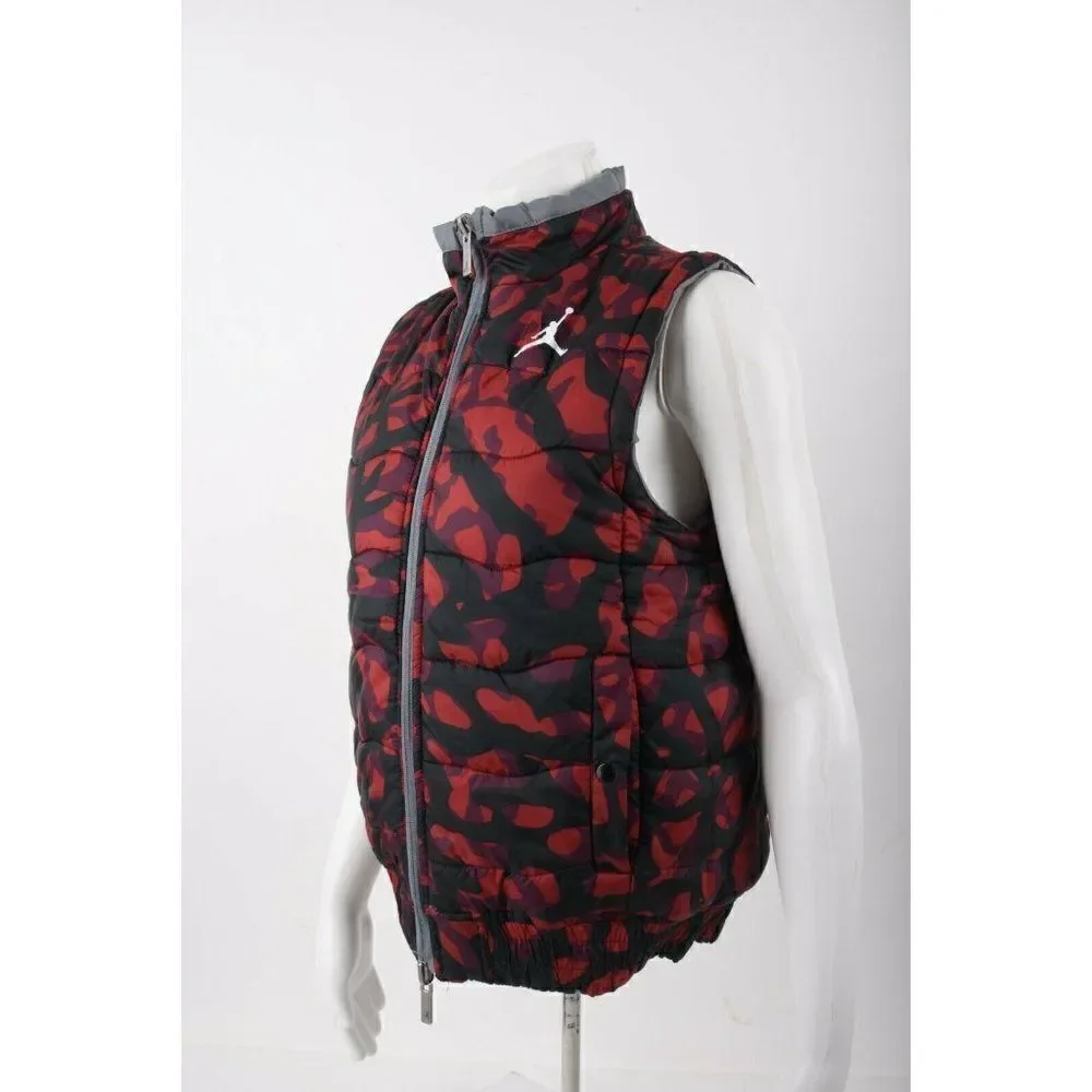 Jordan Fly Kids Vest Jacket Size M 10-12 yrs Gray Red Black Camo Reversible